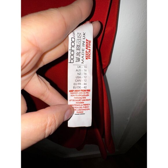 Boohoo Tall Cowl Neck Midi Dress Rust Color UK 16 US 12 EUR 44 Sexy Stretch Club - Picture 4 of 6